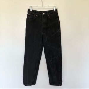 Zara Dad Jeans Black Button Fly 6